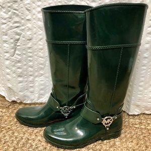 Michael Kors Green Rainboots Women’s Size 9